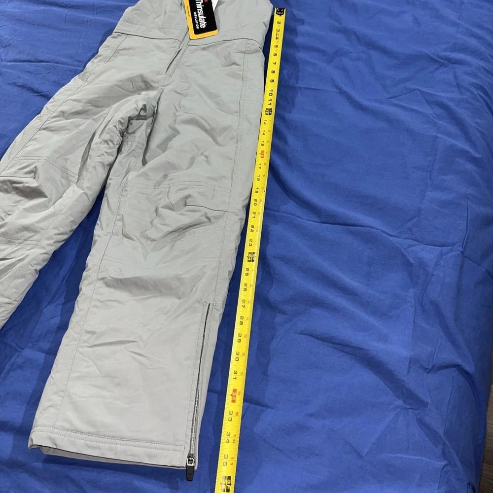 LL BEAN COLD BUSTER BIBS SIZE 8 KIDS Gray SNOW PANTS WINTER 3M THINSULATE NWT